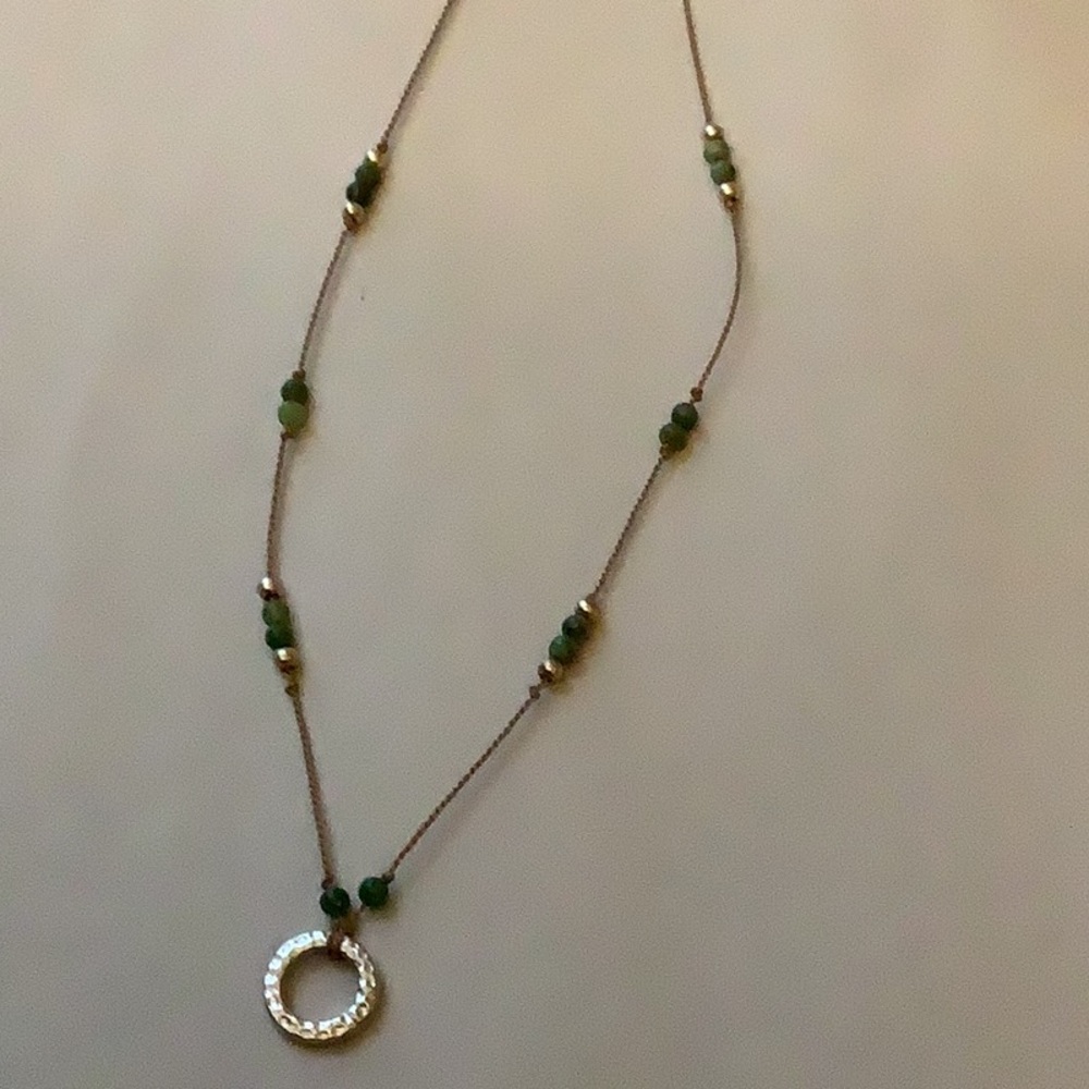 16 inch Turquiose Beaded Necklace on cording
